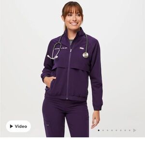 FIGS Sydney Scrub jacket Purple Jam, gently used